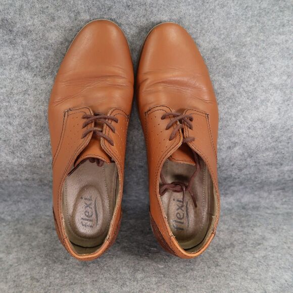 Flexi Shoes Mens 9 Oxford Chukka Leather Classic Professional Comfort Work Brown main image 15